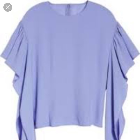 NWOT LEWIT flutter sleeve blouse - Picture 1 of 8